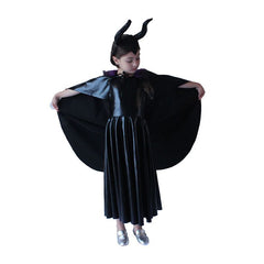 Maleficent Witch Cosplay Costume with Hat Boys Girls Bodysuit Halloween Fancy Jumpsuits