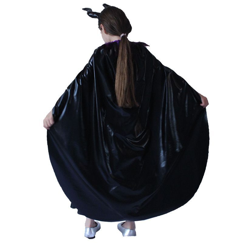 Maleficent Witch Cosplay Costume with Hat Boys Girls Bodysuit Halloween Fancy Jumpsuits