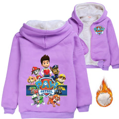 Paw Dog Patrol Sherpa Lined Hoodie Fleece Sweatshirt Full Zip Hooded Jacket for Kids