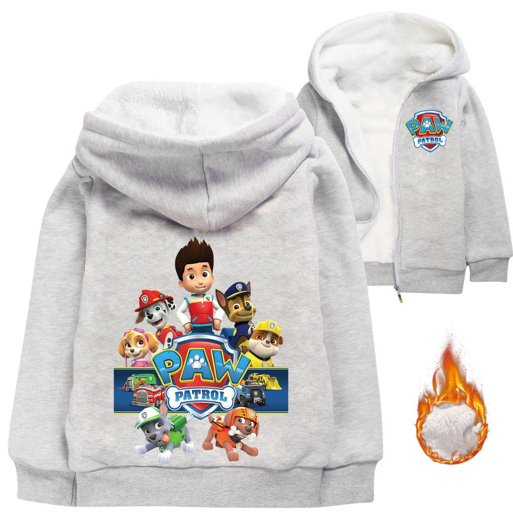 Paw Dog Patrol Sherpa Lined Hoodie Fleece Sweatshirt Full Zip Hooded Jacket for Kids