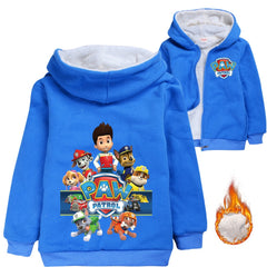 Paw Dog Patrol Sherpa Lined Hoodie Fleece Sweatshirt Full Zip Hooded Jacket for Kids