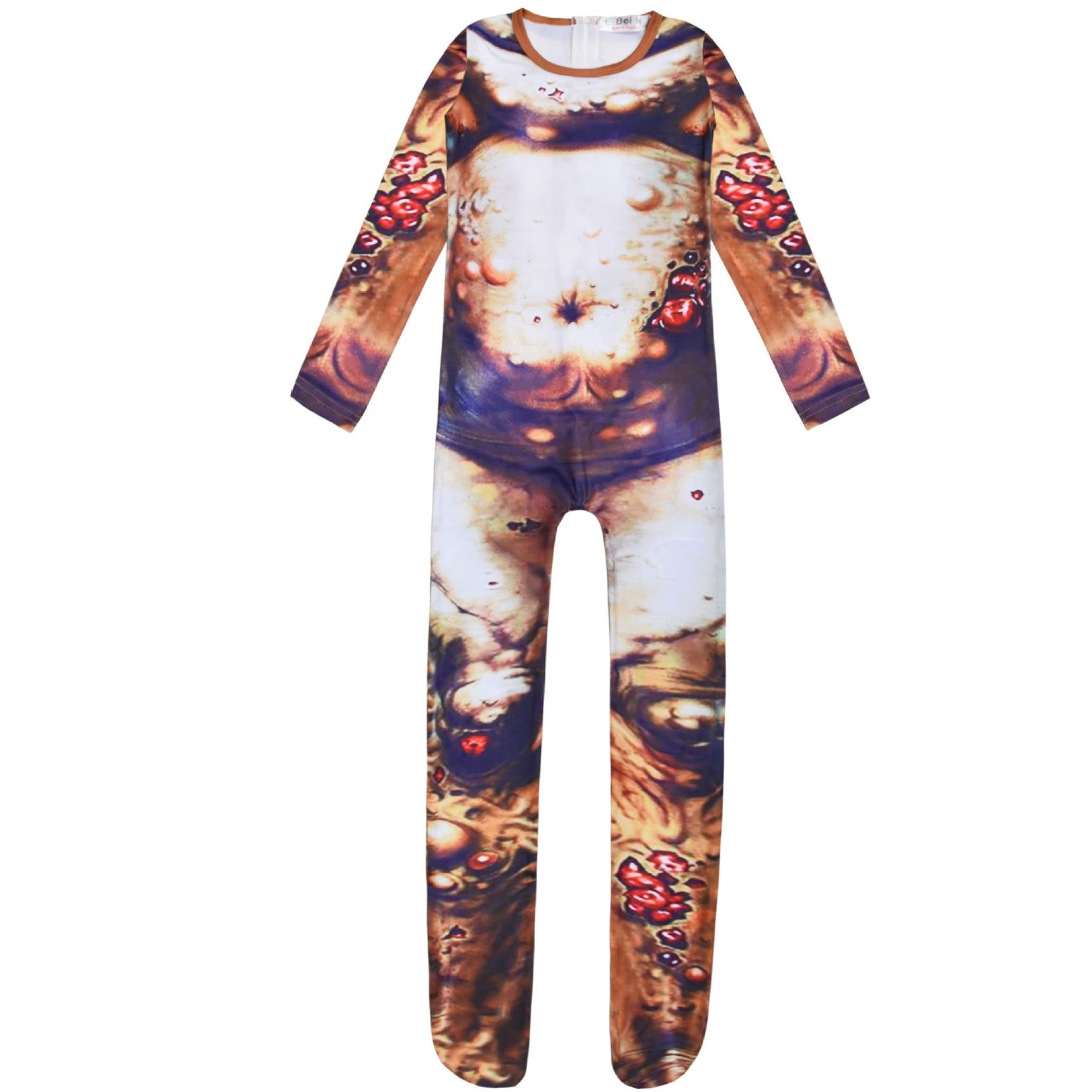 Scary Bloody Monster Cosplay Costume with Mask for Boys Girls Bodysuit Halloween Fancy Jumpsuits