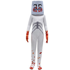 Marshmallow Cosplay Costume with Mask for Boys Girls Bodysuit Halloween Fancy Jumpsuits