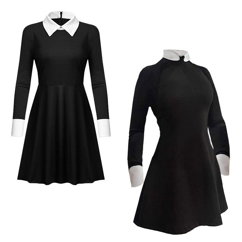 The Addams Family Wednesday Addams Cosplay Dress Halloween Fancy Skirt