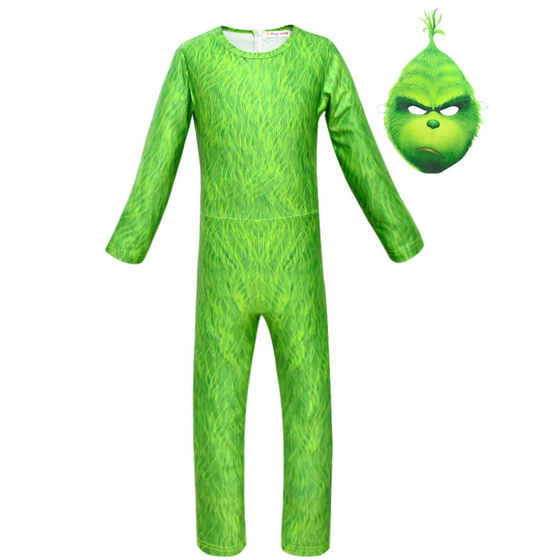 The Grinch Costume with Mask Boys Girls Bodysuit Halloween Fancy Jumpsuits