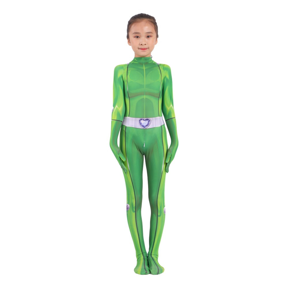 Totally Spies Mandy Jumpsuit Halloween Cosplay Costume for Kids Adults