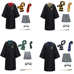 Harry Potter Cosplay Robe Skirt Suits Hogwarts School Uniform for Women Girls Halloween Costume