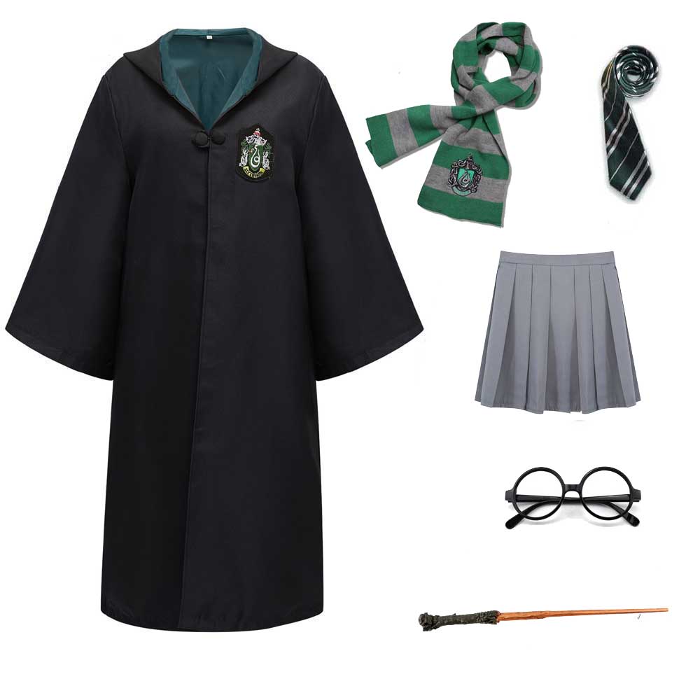 Harry Potter Cosplay Robe Skirt Suits Hogwarts School Uniform for Women Girls Halloween Costume