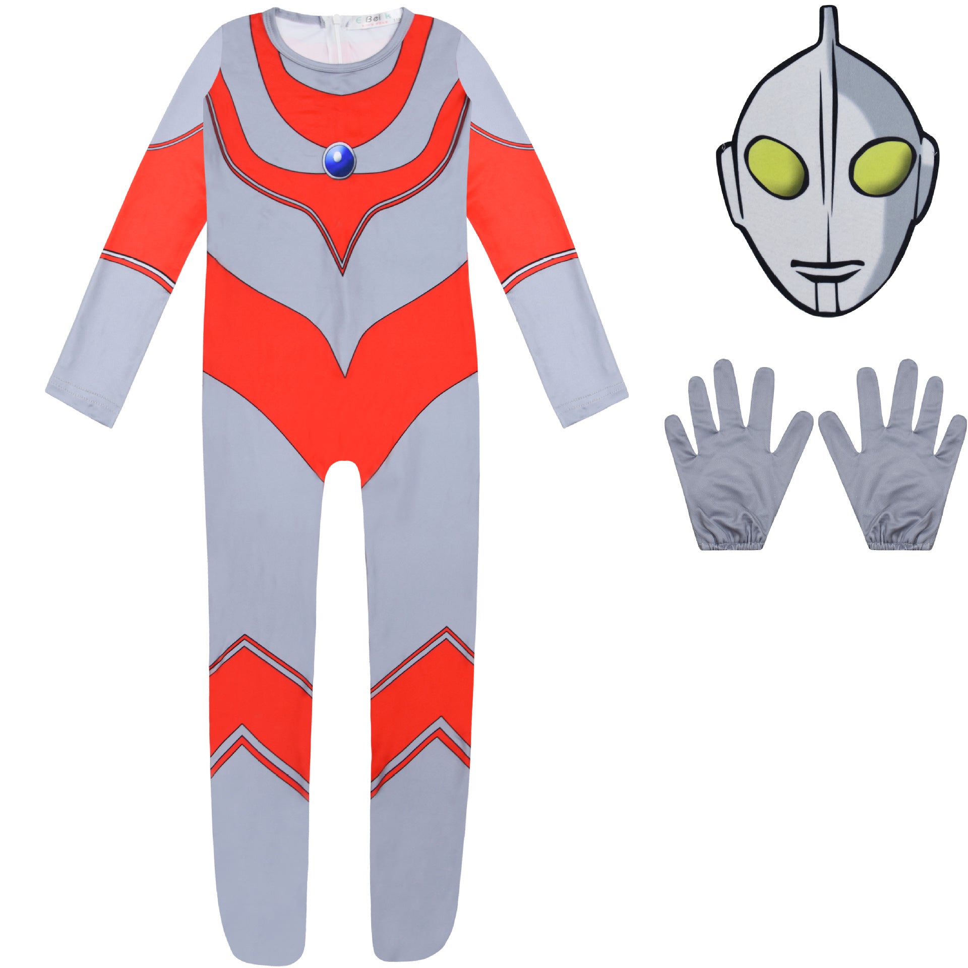 Ultraman Cosplay Costume with Mask Boys Girls Bodysuit Halloween Fancy Jumpsuits