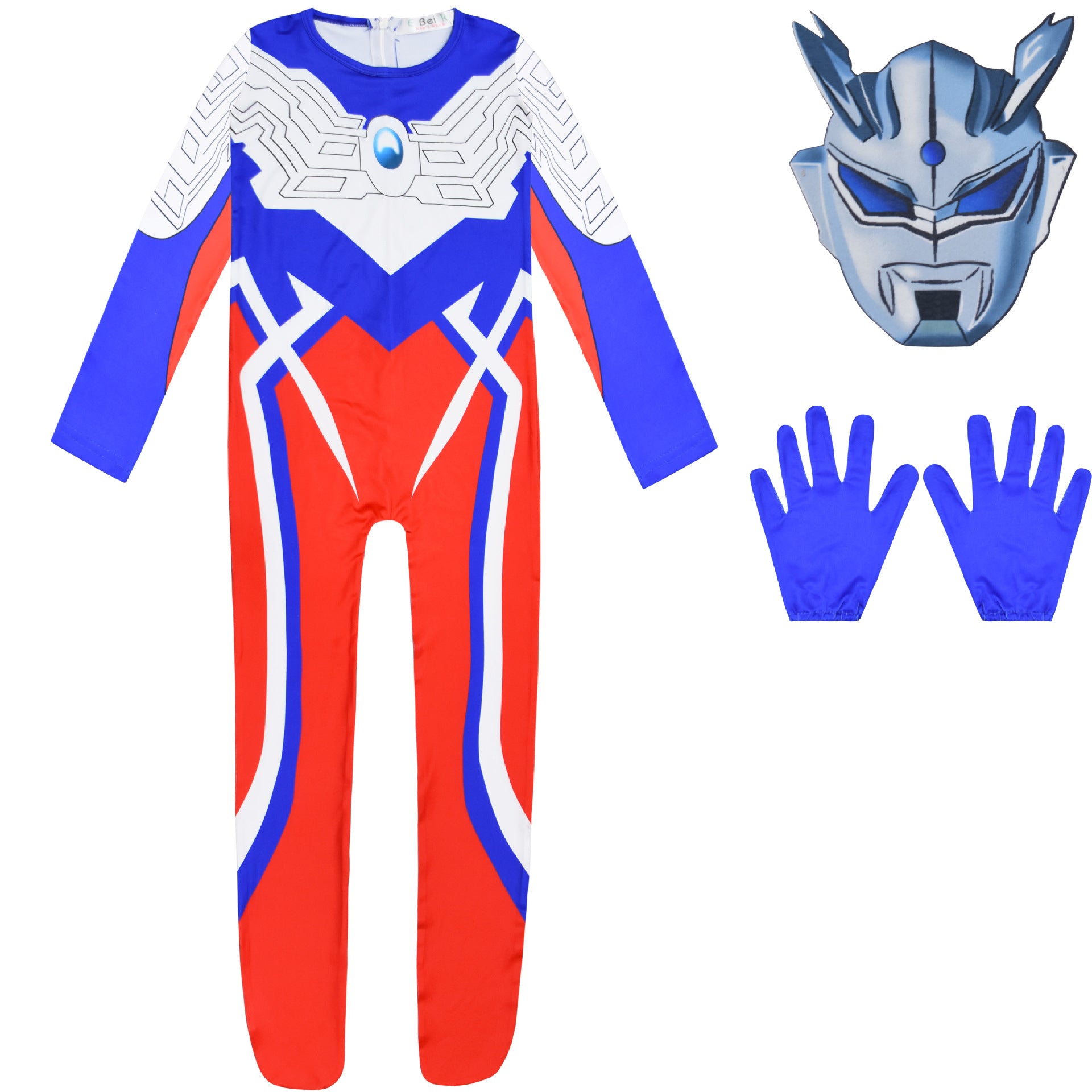 Ultraman Zero Cosplay Costume with Mask Boys Girls Bodysuit Halloween Fancy Jumpsuits