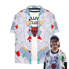 Stranger Things Season 4 Dustin Mike HELLFIRE CLUB Cosplay Shirt Halloween Costume Full Set