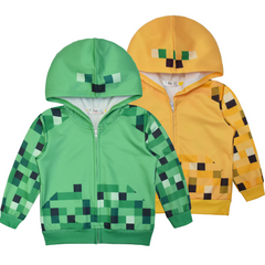 Minecraft Zipper Hooded Jacket Spring Autumn Coat for Kids Boy Girls