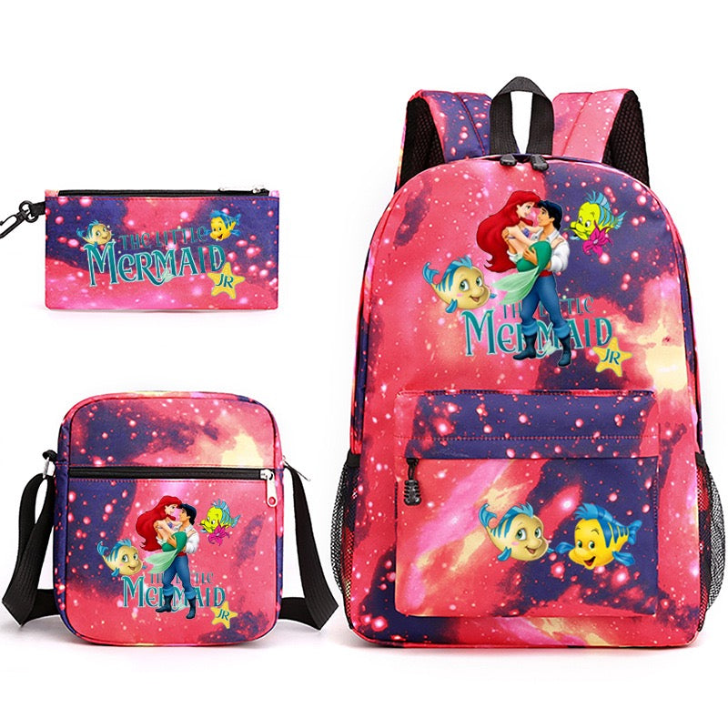 Mermaid Schoolbag Backpack Shoulder Bag Pencil Case set for Kids Students