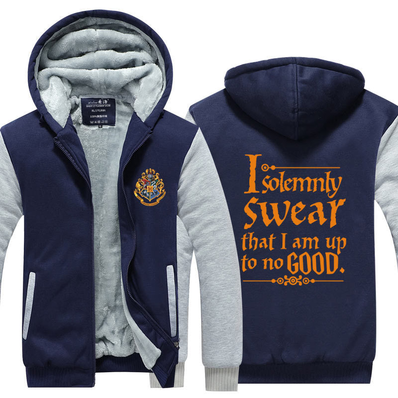 Hogwarts Unisex Lined Hoodie Fleece Sweatshirt Full Zipper Hooded Thicken Jacket