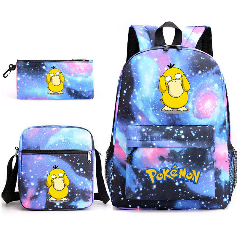 Pokemon Psyduck Schoolbag Backpack Shoulder Bag Pencil Case set for Kids Students