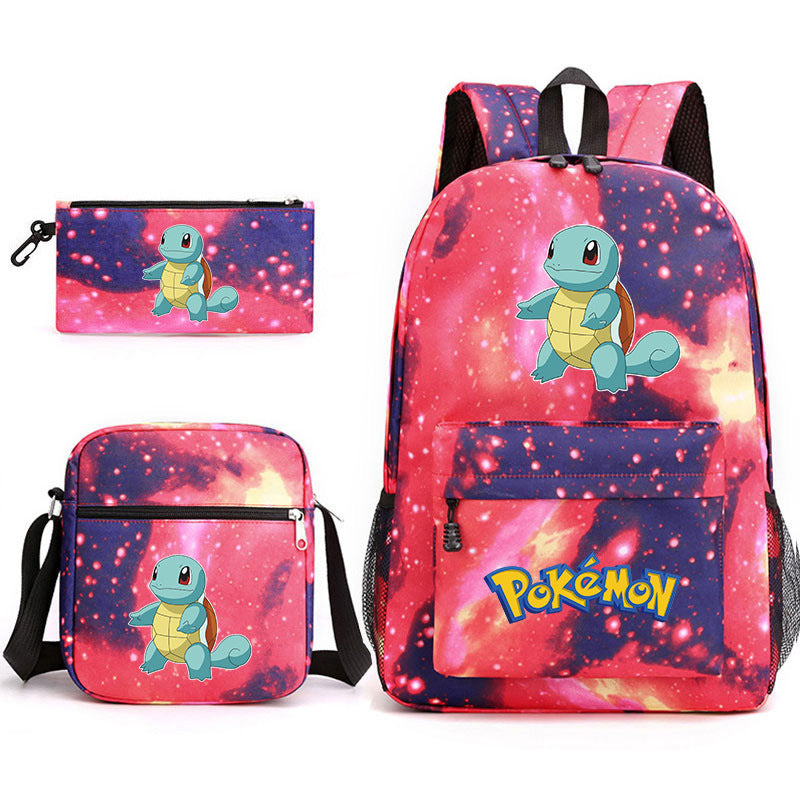 Pokemon Squirtle Schoolbag Backpack Shoulder Bag Pencil Case set for Kids Students