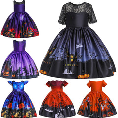 Witch Cosplay Dress Costume for Children Halloween Party