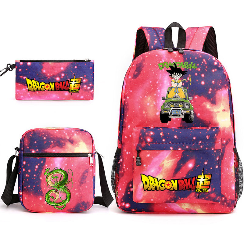 Dragon Ball Schoolbag Backpack Shoulder Bag Pencil Case set for Kids Students