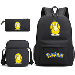 Pokemon Psyduck Schoolbag Backpack Shoulder Bag Pencil Case set for Kids Students