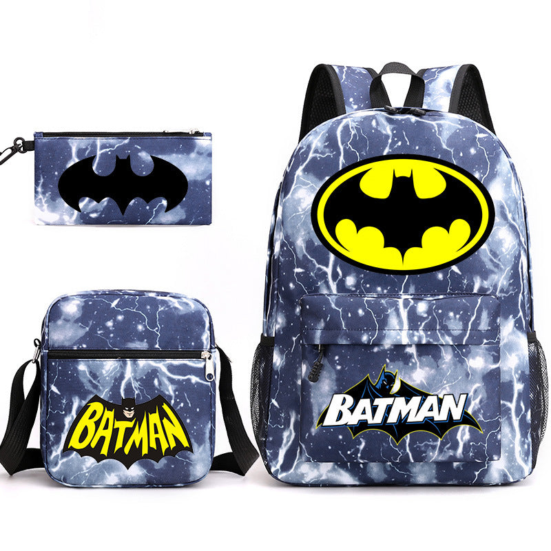 Superhero Batman Schoolbag Backpack Shoulder Bag Pencil Case set for Kids Students