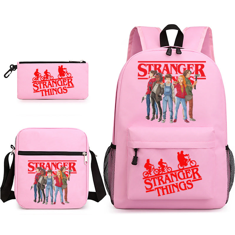 Stranger Things Schoolbag Backpack Shoulder Bag Pencil Case set for Kids Students