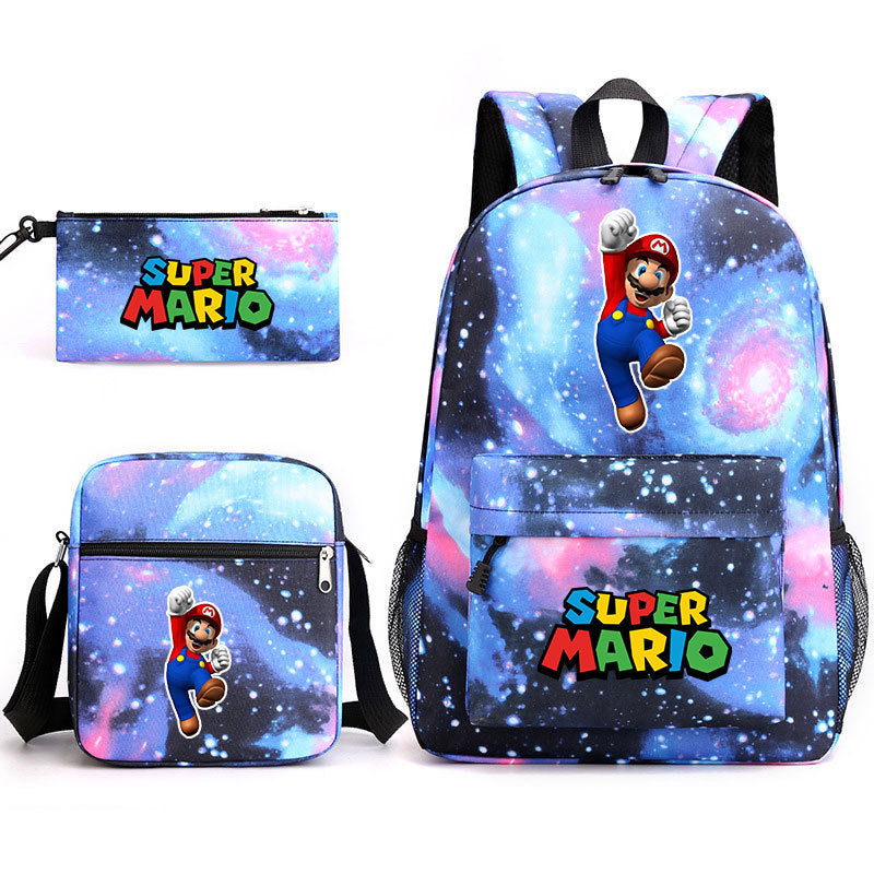 Super Mario Schoolbag Backpack Shoulder Bag Pencil Case set for Kids Students