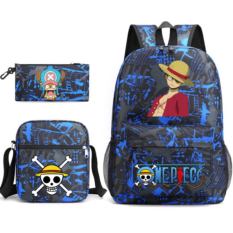 One Piece  Schoolbag Backpack Shoulder Bag Pencil Case set for Kids Students