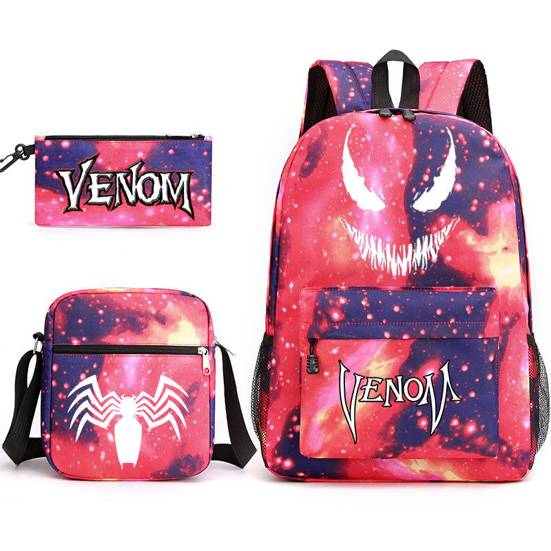 Venom Schoolbag Backpack Shoulder Bag Pencil Case set for Kids Students