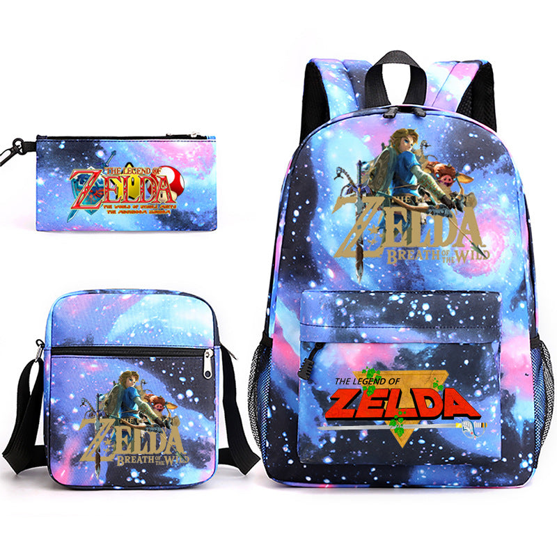 The Legend of Zelda Schoolbag Backpack Shoulder Bag Pencil Case set for Kids Students