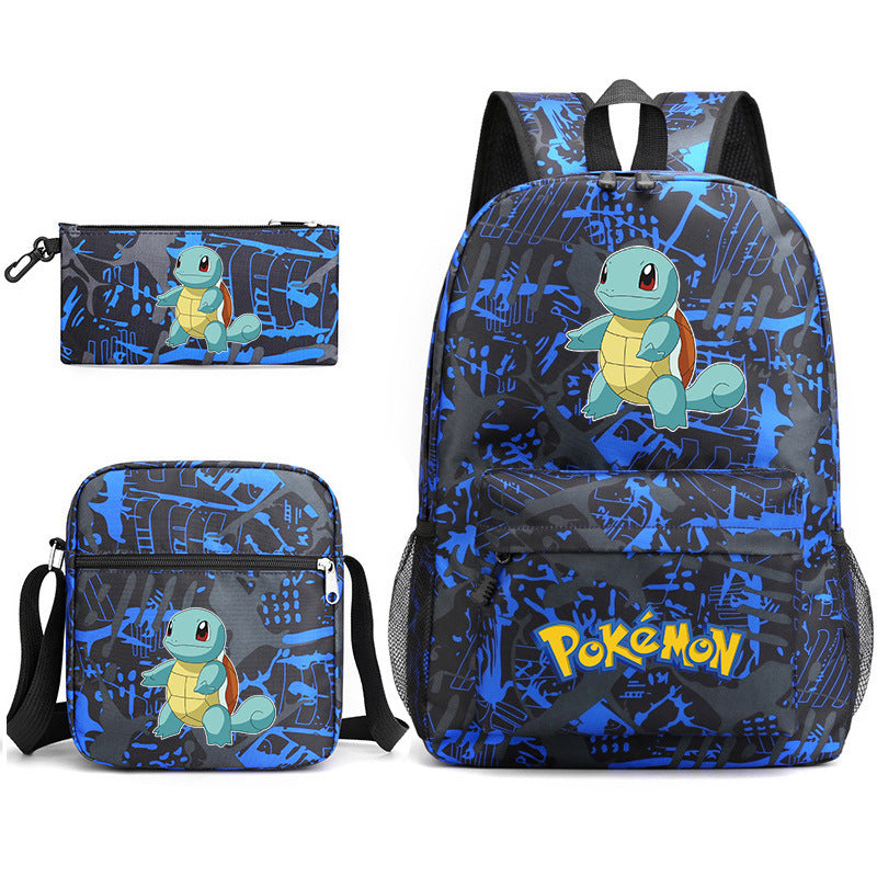 Pokemon Squirtle Schoolbag Backpack Shoulder Bag Pencil Case set for Kids Students