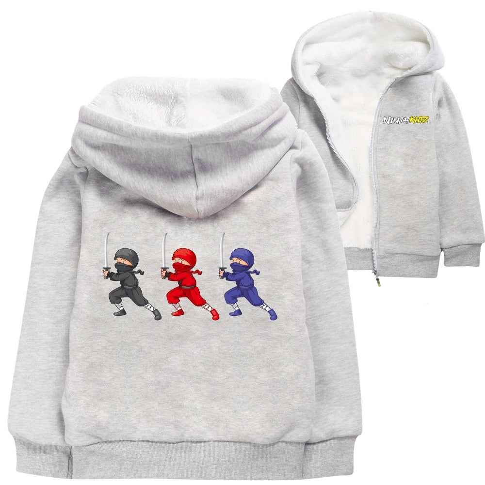 Lego Ninja Sherpa Lined Hoodie Fleece Sweatshirt Full Zip Jacket for Kids