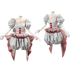 Stephen King It Pennywise Halloween Cosplay Costume Killer Clown Scary Uniform for Lady Girls