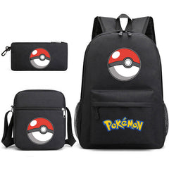 Pokemon Ball Schoolbag Backpack Shoulder Bag Pencil Case set for Kids Students