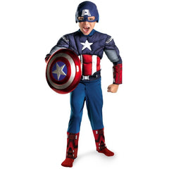 Captain America Cosplay Costume with Mask Boys Girls Bodysuit Kids Halloween Fancy Jumpsuits