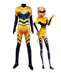 Queen Bee Cosplay Costume Kids Adults Bodysuit Halloween Fancy Jumpsuits