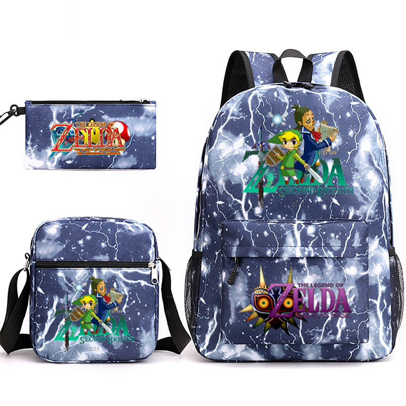 The Legend of Zelda Schoolbag Backpack Shoulder Bag Pencil Case set for Kids Students