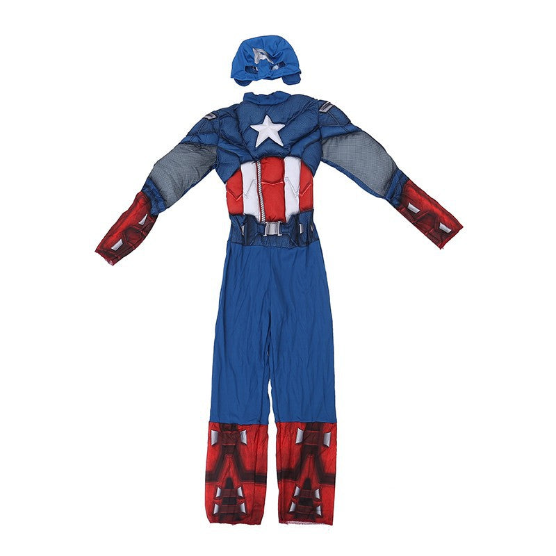 Captain America Cosplay Costume with Mask Boys Girls Bodysuit Kids Halloween Fancy Jumpsuits