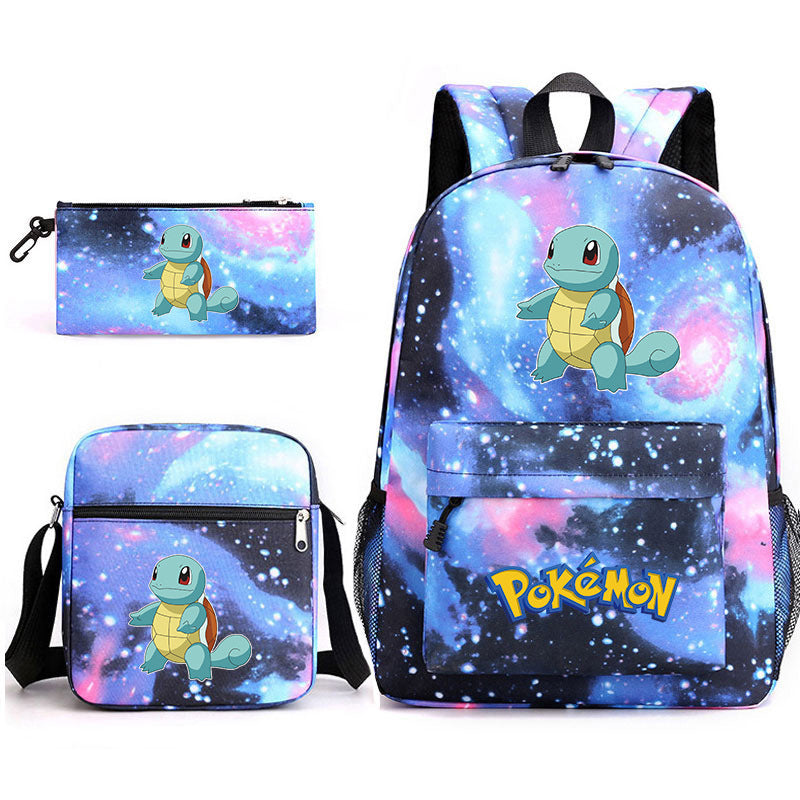 Pokemon Squirtle Schoolbag Backpack Shoulder Bag Pencil Case set for Kids Students