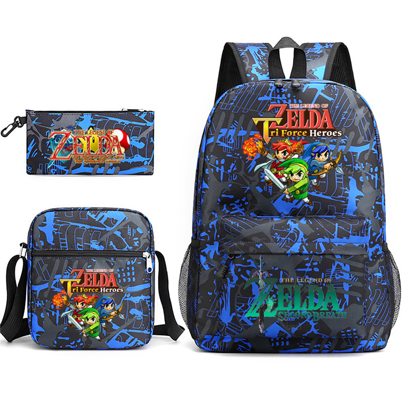 The Legend of Zelda Schoolbag Backpack Shoulder Bag Pencil Case set for Kids Students