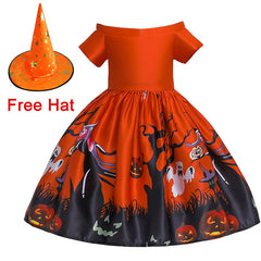 Witch Cosplay Dress Costume for Children Halloween Party