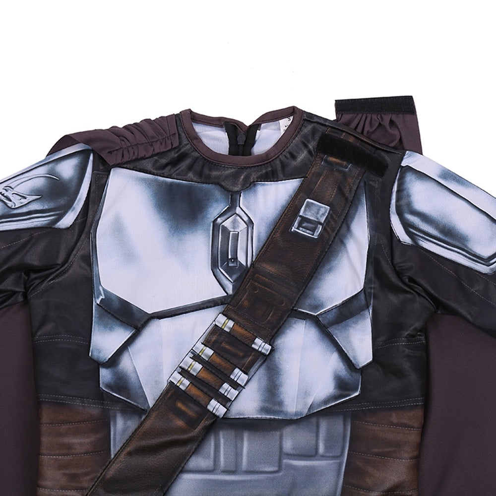 Bounty Hunter Mandalorian Cosplay Costume with Mask Boys Girls Bodysuit Halloween Fancy Jumpsuits