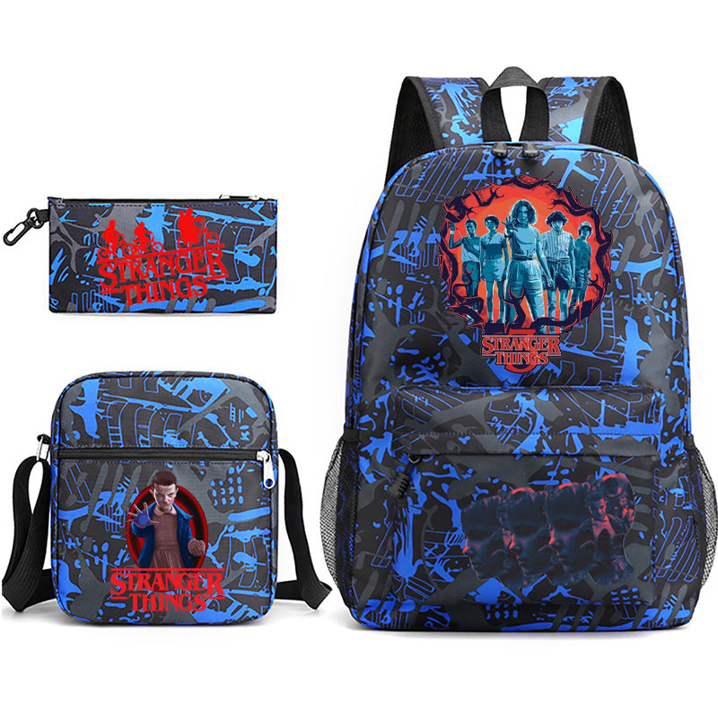 Stranger Things Schoolbag Backpack Shoulder Bag Pencil Case set for Kids Students
