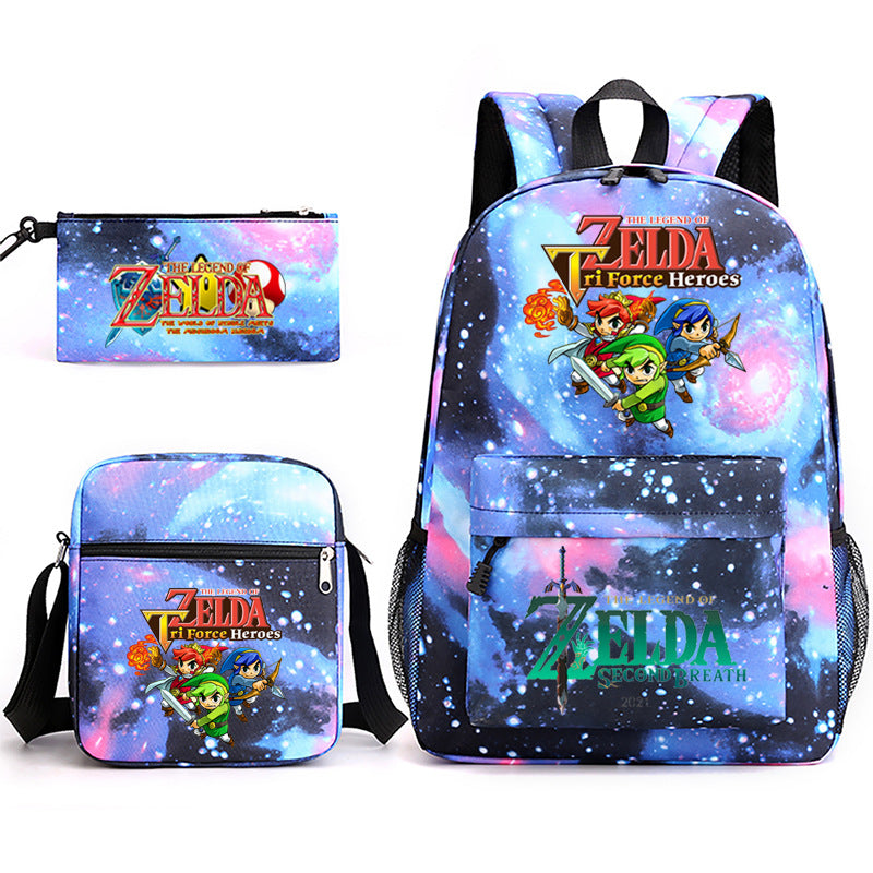 The Legend of Zelda Schoolbag Backpack Shoulder Bag Pencil Case set for Kids Students