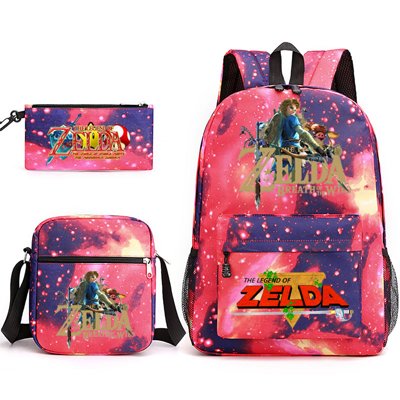 The Legend of Zelda Schoolbag Backpack Shoulder Bag Pencil Case set for Kids Students