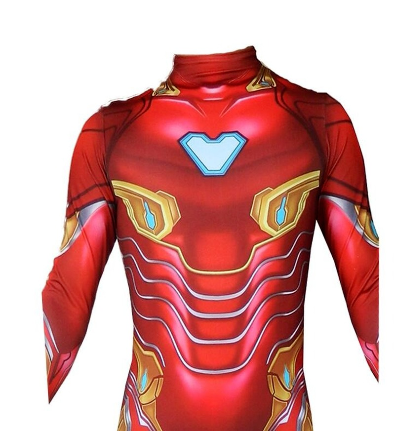 Iron Man Cosplay Costume Kids Adults Bodysuit Halloween Fancy Jumpsuits