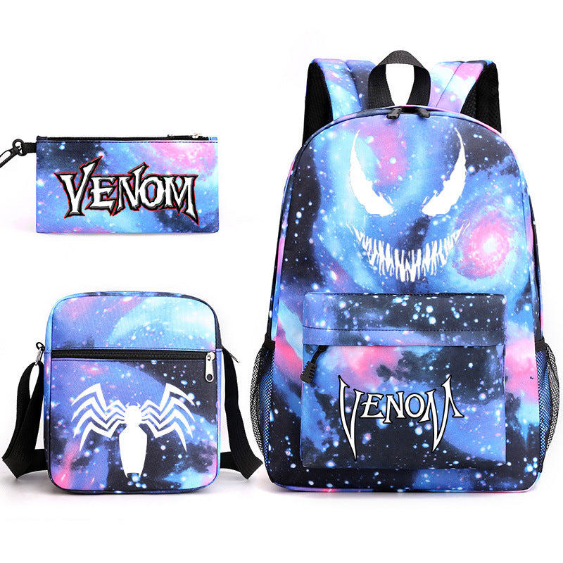Venom Schoolbag Backpack Shoulder Bag Pencil Case set for Kids Students