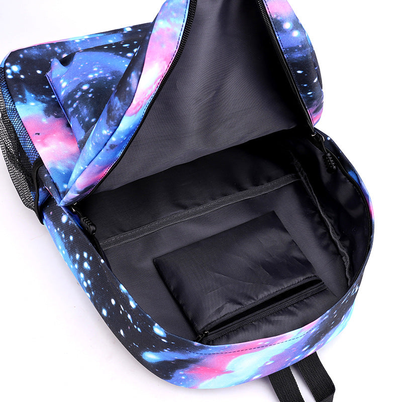 Turning Red Panda Printed Schoolbag Backpack Shoulder Bag Pencil Bag 3pcs set for Kids Students