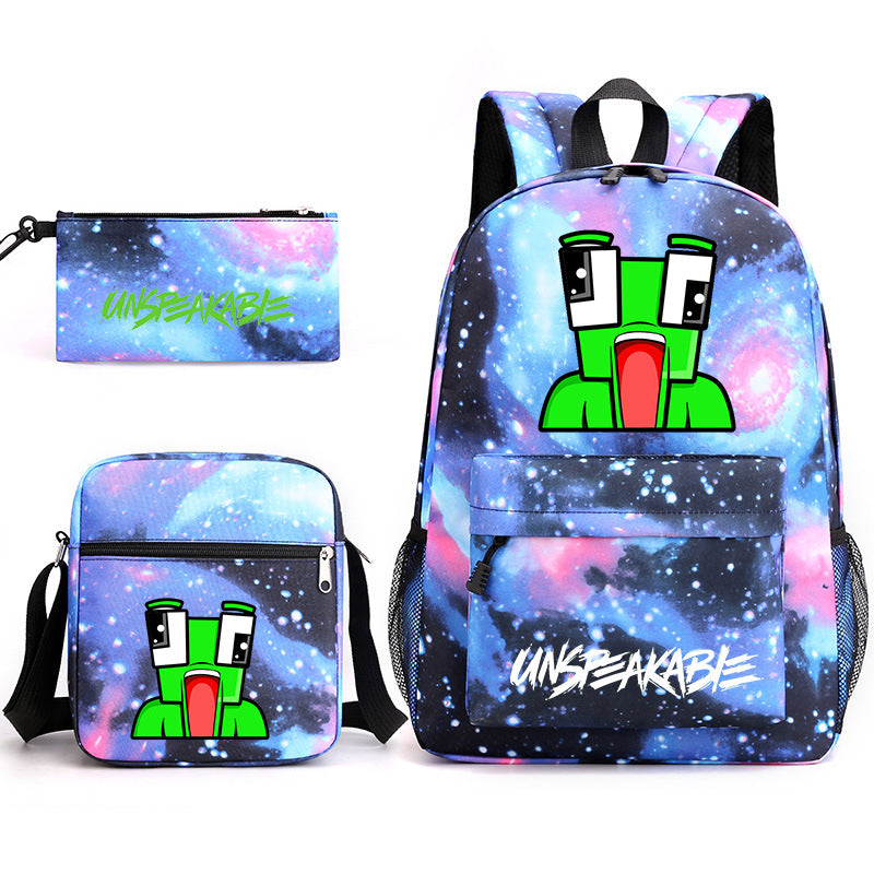 UnspeakableFrog Schoolbag Backpack Shoulder Bag Pencil Case set for Kids Students