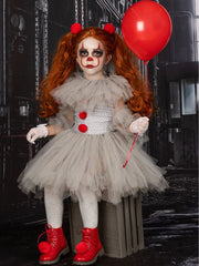 Joker Clown Cosplay Dress Costume for Children Halloween Party