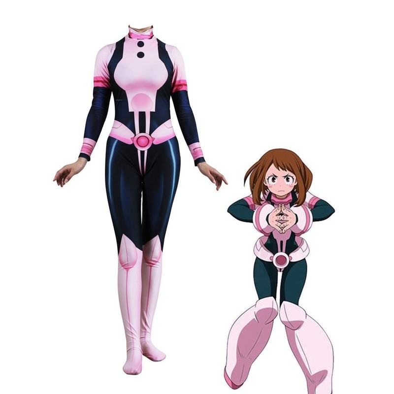 My Hero Academia OCHACO URARAKA Cosplay Costume Kids Adults Bodysuit Halloween Fancy Jumpsuits